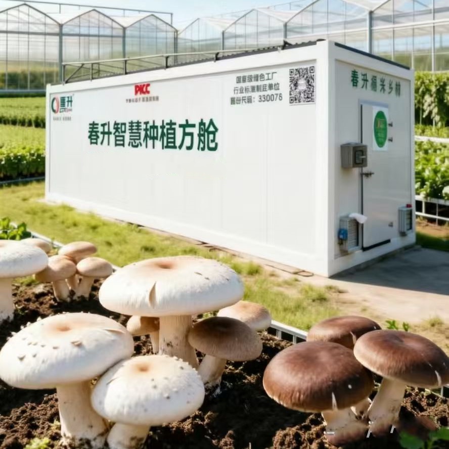 AI物联网智能调控空气源热泵精准控温智慧种植方舱